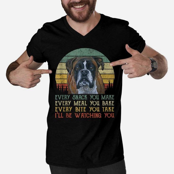 Every Snack You Make Boxer Dog Lover Funny Dog Mom, Dog Dad Men V-Neck Tshirt
