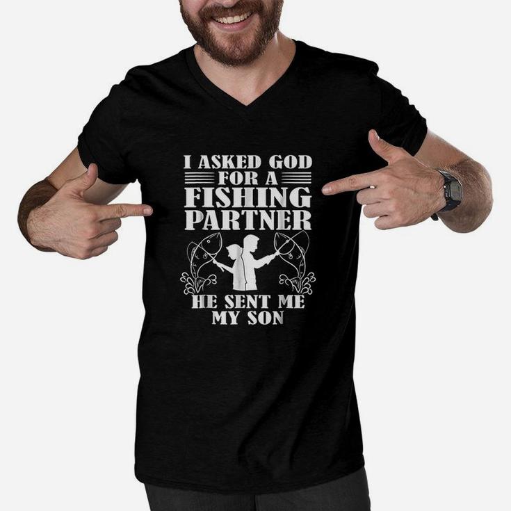 Father And Son Matching Fishing Partners For Life Son Men V-Neck Tshirt