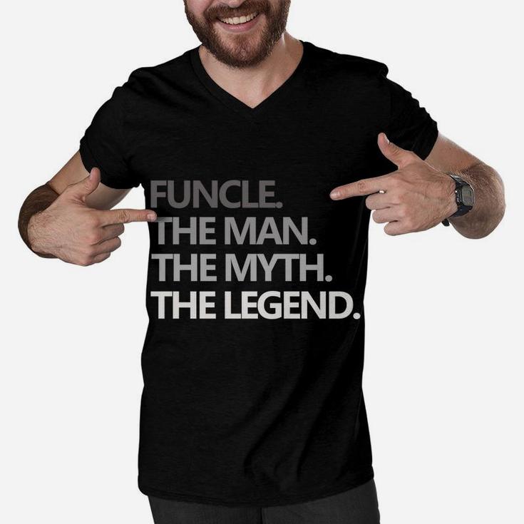 Funcle The Man Myth Legend Father's Day Christmas Gift Mens Men V-Neck Tshirt