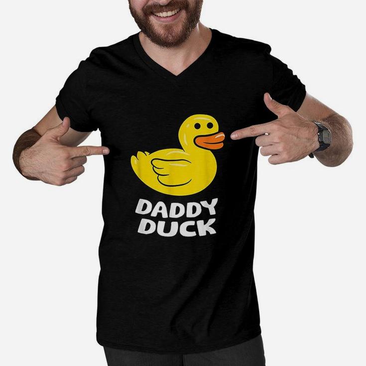 Funny Daddy Duck Rubber Duck Men V-Neck Tshirt