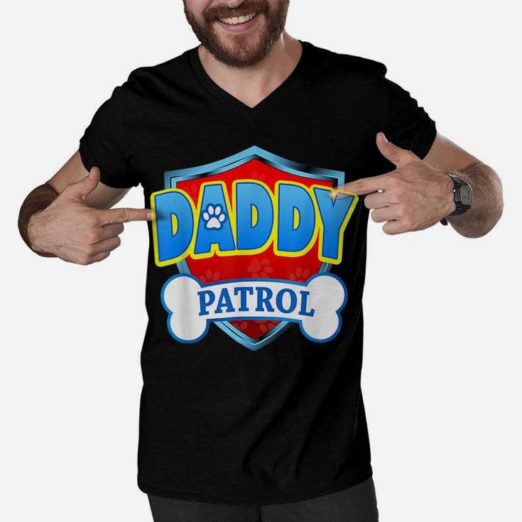 Funny Daddy Patrol - Dog Mom, Dad For Men Women Fathers Day Men V-Neck Tshirt