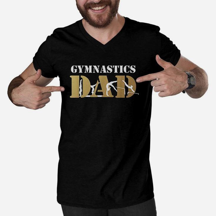 Funny Gymnastics Dad  Love Daughter Gift Men V-Neck Tshirt