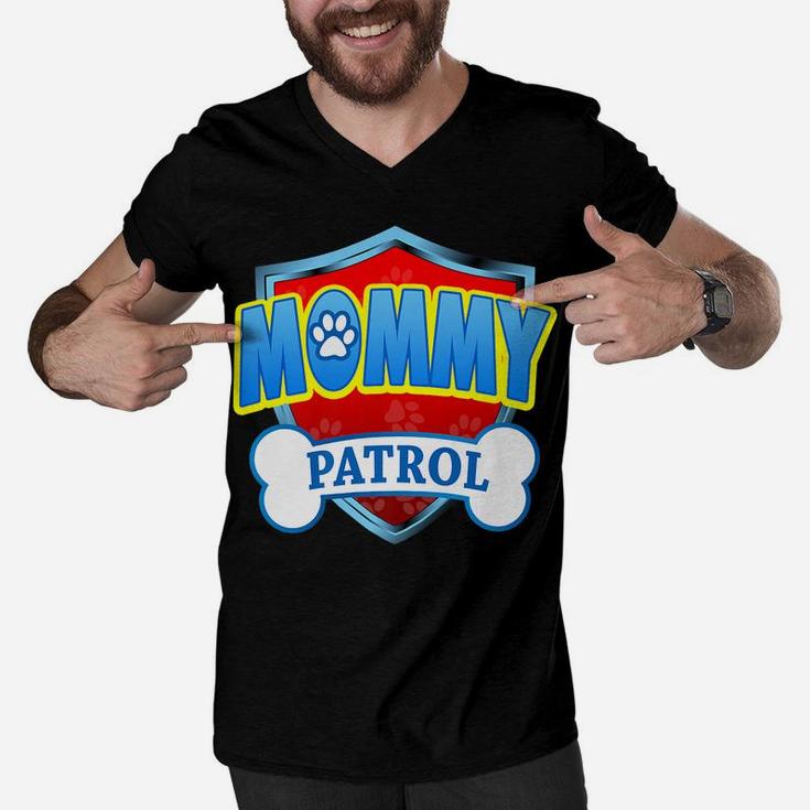 Funny Mommy Patrol - Dog Mom, Dad For Men Women Men V-Neck Tshirt