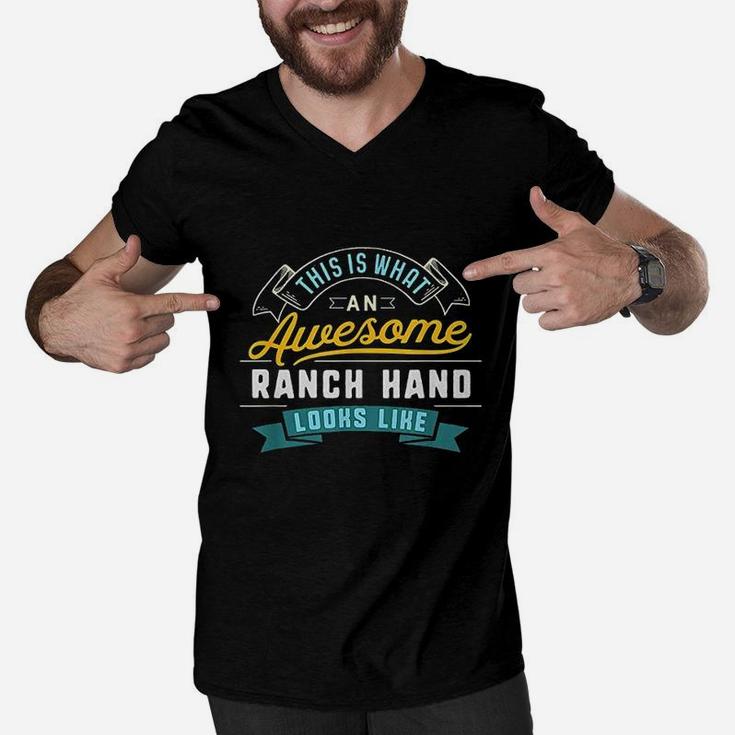 Funny Ranch Hand Awesome Job Occupation Graduation Men V-Neck Tshirt