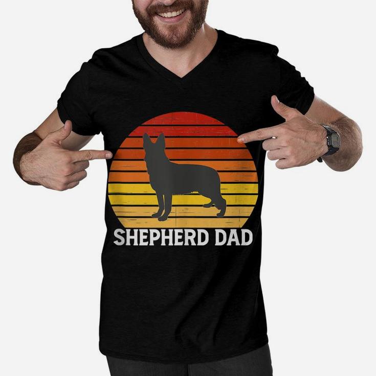 German Shepherd Gifts - Retro Shepherd Dad Shepard Dog Lover Men V-Neck Tshirt
