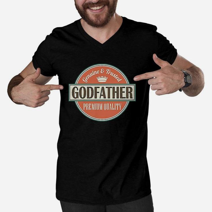 Godfather Fathers Day Vintage Men V-Neck Tshirt