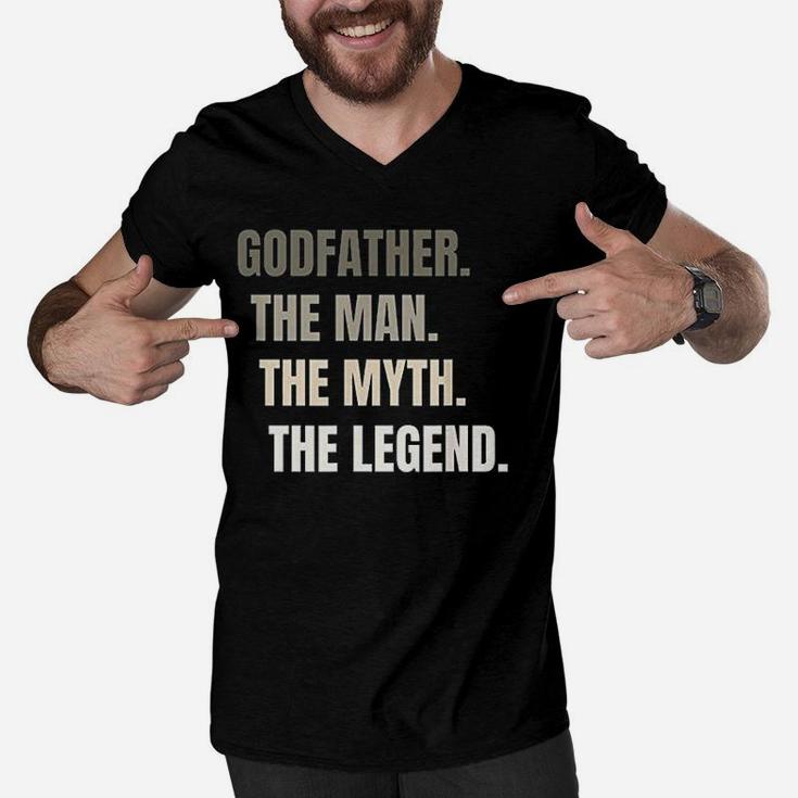 Godfather The Myth The Legend Men V-Neck Tshirt