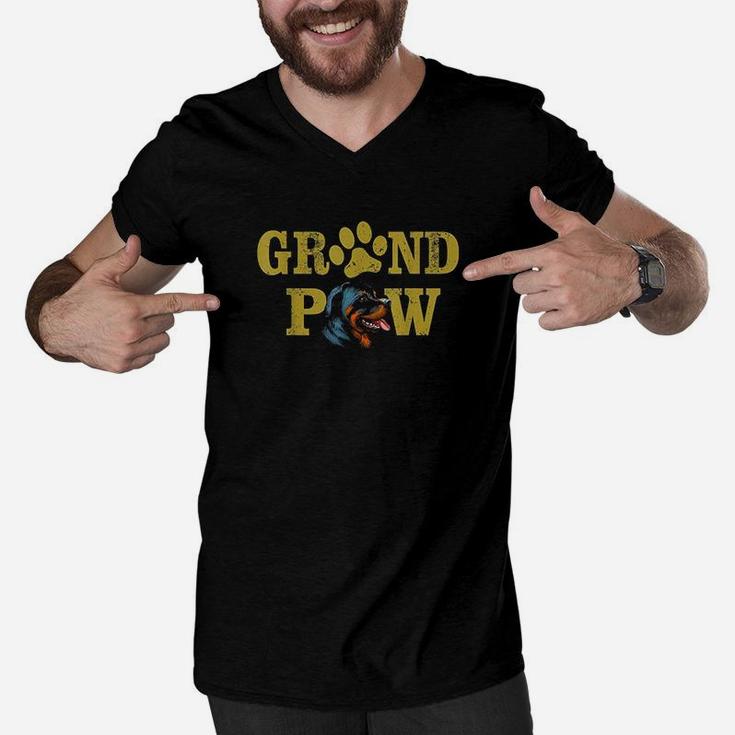 Grand Paw Grandpaw Grandpa Dog Lover Men V-Neck Tshirt