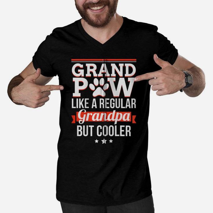 Grand Paw Like A Regular Grandpa But Cooler Funny Dog Dad Zip Hoodie Men V-Neck Tshirt