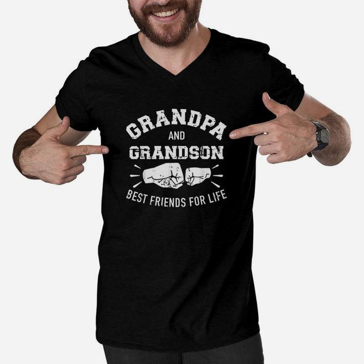 Grandpa And Grandson Friends For Life Men V-Neck Tshirt