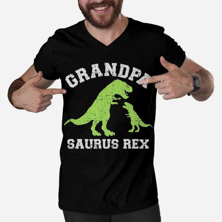 Grandpasaurus Rex Dinosaur For Grandpa Men V-Neck Tshirt