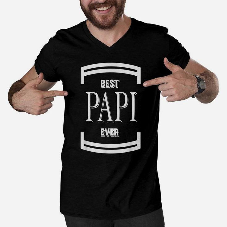 Graphic 365 Best Papi Ever Fathers Day Gift Funny Men Men V-Neck Tshirt