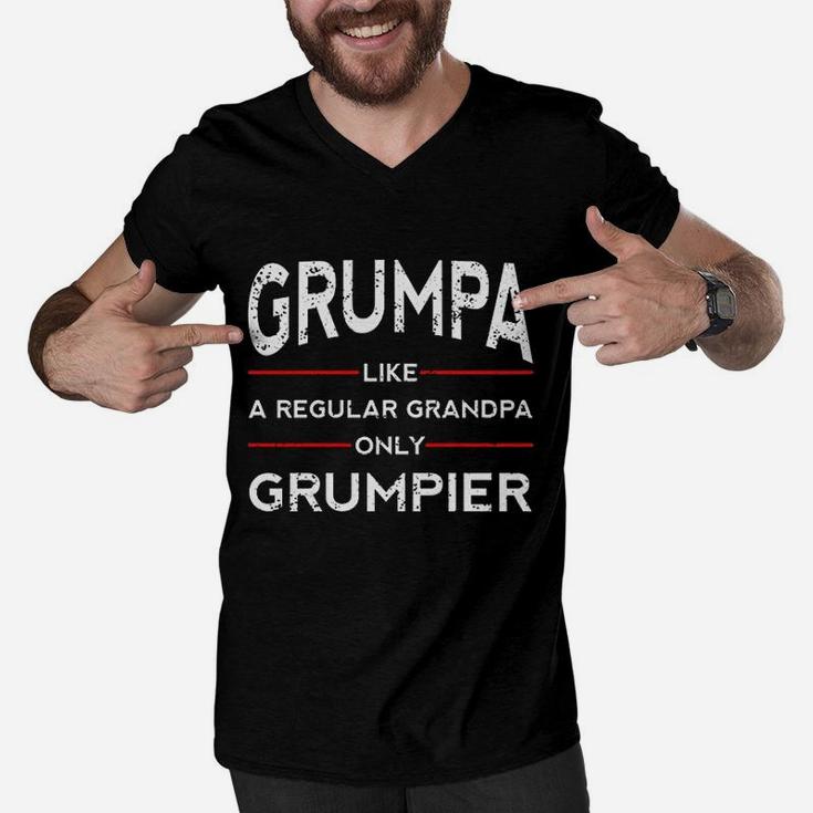Grumpa Like A Regular Grandpa Only Grumpier Men V-Neck Tshirt