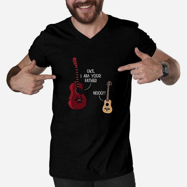 Guitar Fathers Day Uke I Am Your Father Music Dad Men V-Neck Tshirt