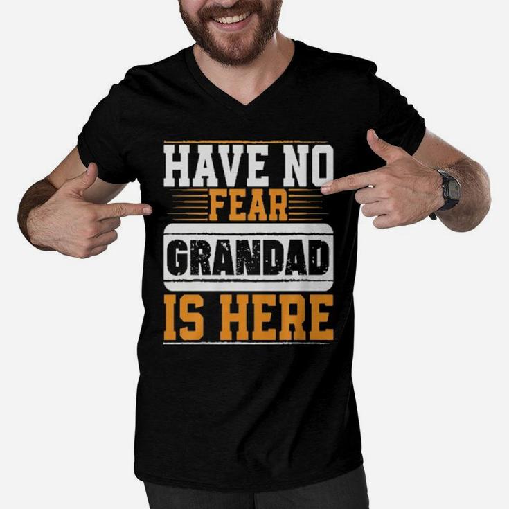 Have No Fear Grandad Is Here Men V-Neck Tshirt