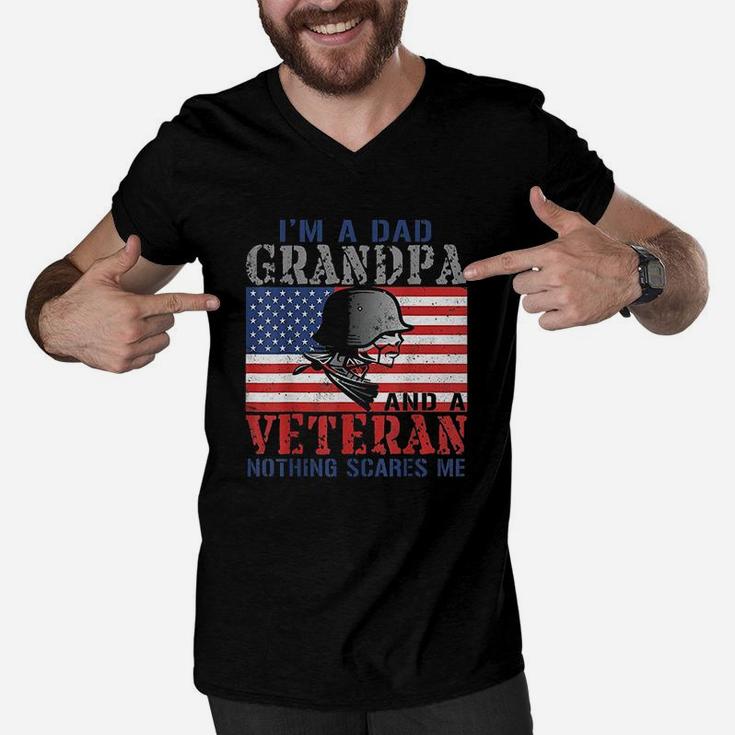 I Am A Dad Grandpa And A Veteran Men V-Neck Tshirt
