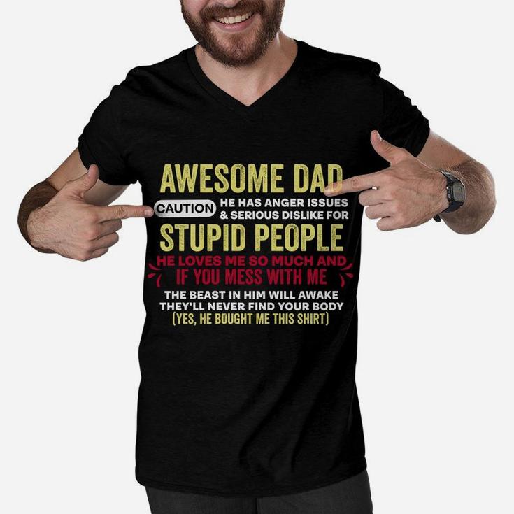 I Get My Attitude From My Dad Men V-Neck Tshirt
