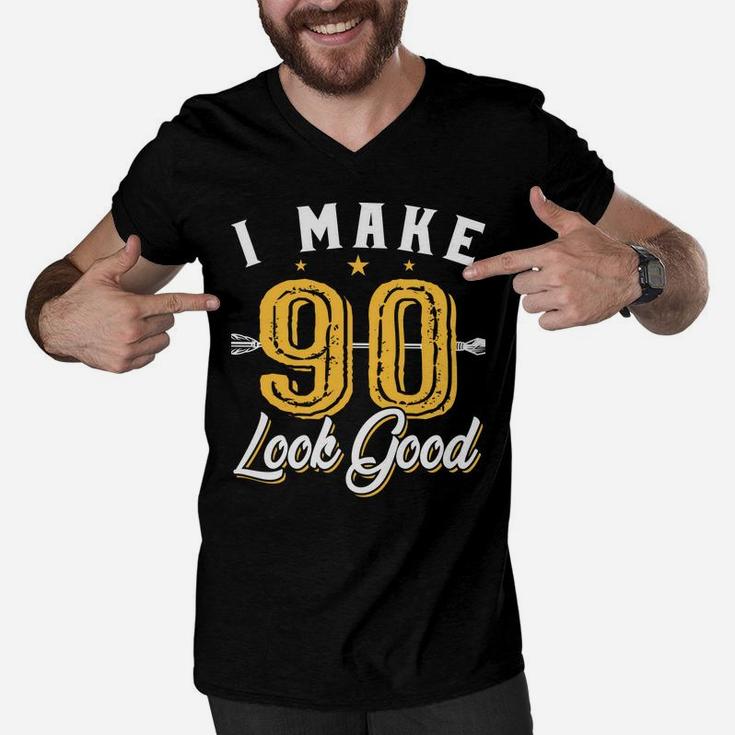 I Make 90 Look Good Costume 90Th Birthday Grandparents Men V-Neck Tshirt