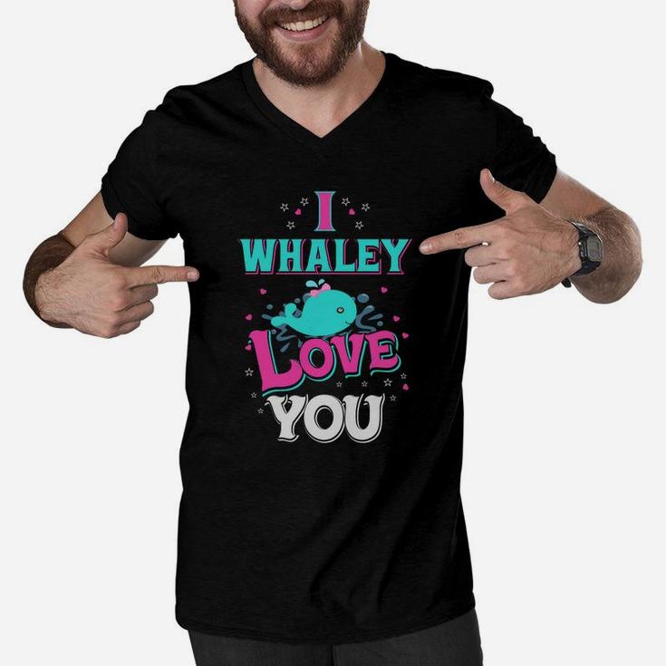 I Whaley Love You Valentines Day Gift Happy Valentines Day Men V-Neck Tshirt