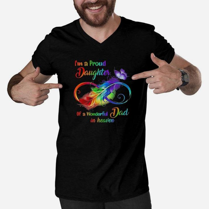 I'm A Proud Daughter Of A Wonderful Dad In Heaven Men V-Neck Tshirt