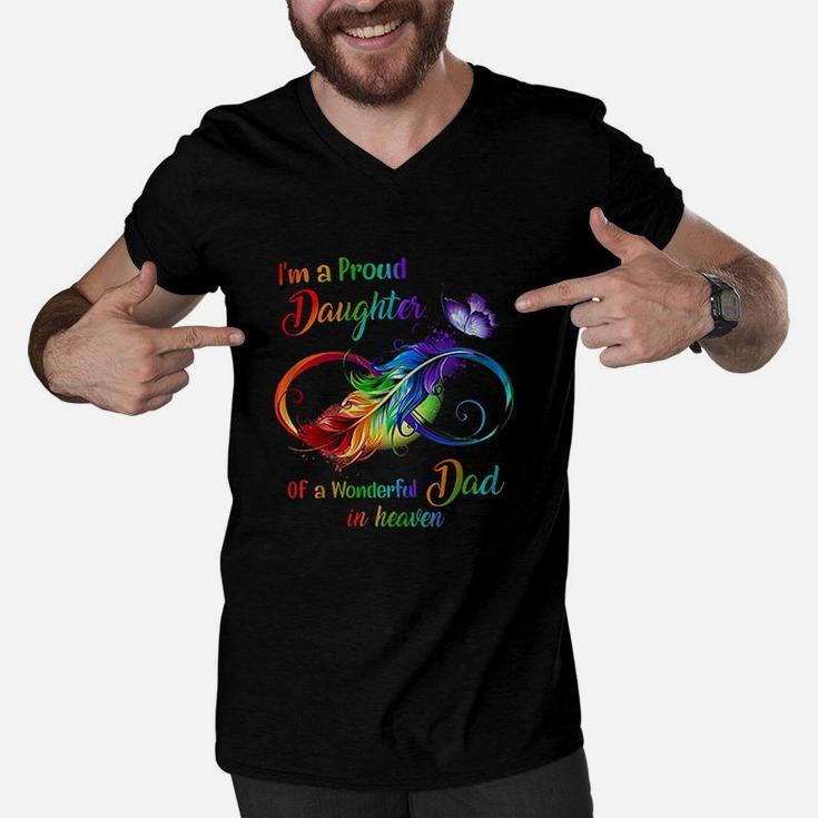 Im A Proud Daughter Of A Wonderful Dad In Heaven Men V-Neck Tshirt