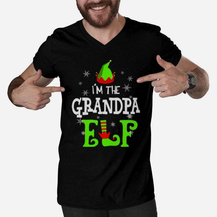 I'm The Grandpa Elf Funny Group Matching Family Xmas Celebrate Men V-Neck Tshirt