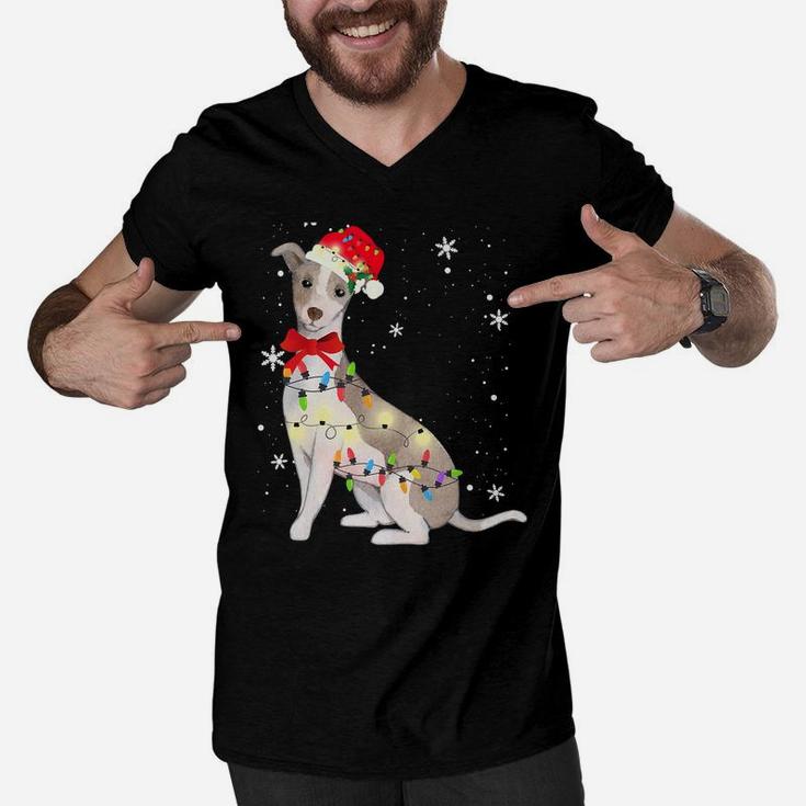 Italian Greyhound Dog Christmas Light Xmas Mom Dad Gifts Men V-Neck Tshirt