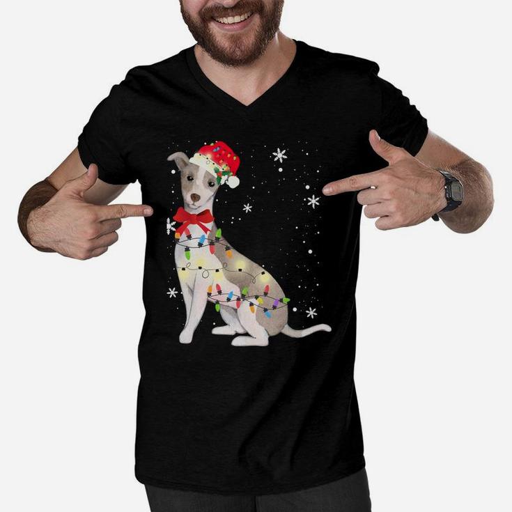 Italian Greyhound Dog Christmas Light Xmas Mom Dad Gifts Sweatshirt Men V-Neck Tshirt