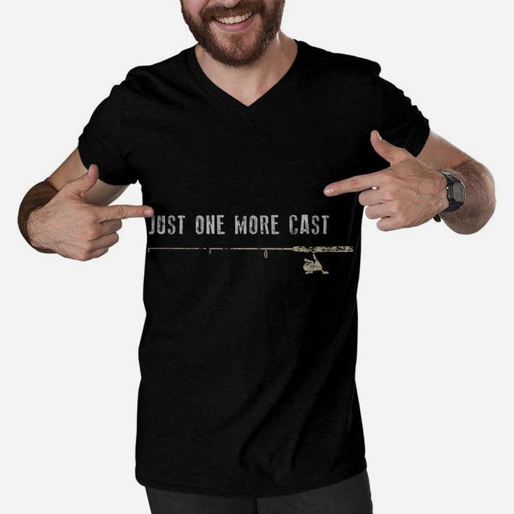 Just One More Cast Father's Day Gift Funny Fishing Men V-Neck Tshirt