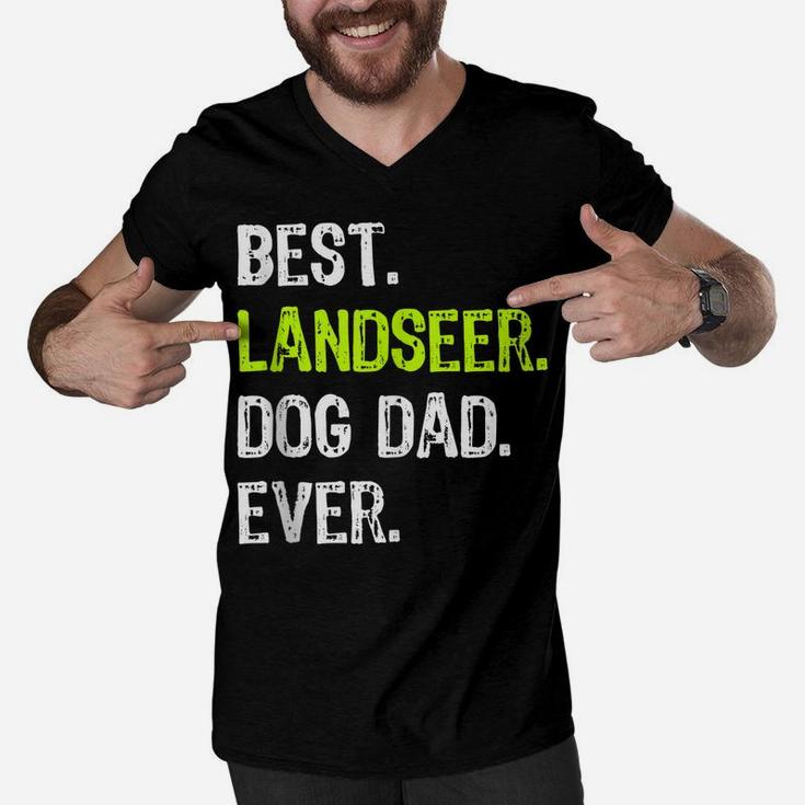 Landseer Dog Dad Fathers Day Dog Lovers Men V-Neck Tshirt
