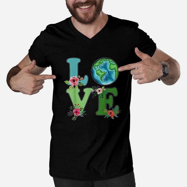 Love World Earth Day Environmental 2022 Men V-Neck Tshirt
