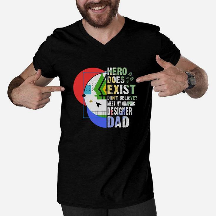 Meet My Graphi Designer Dad Jobs Gifts Men V-Neck Tshirt