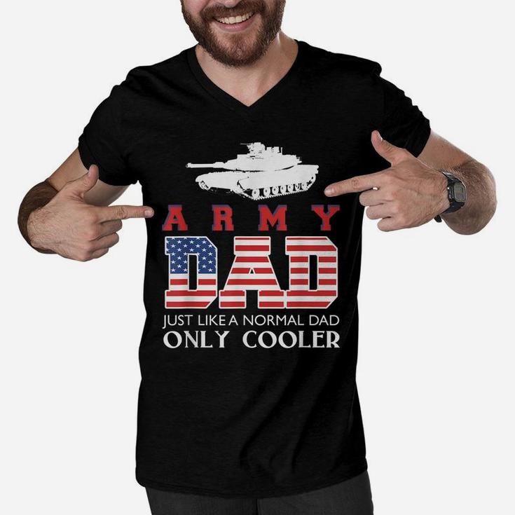 Mens Army Dad T Shirt - Stars And Stripes Veteran Design Men V-Neck Tshirt
