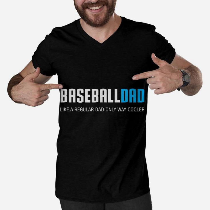 Mens Baseball Dad Shirt, Funny Cute Father's Day Gift Men V-Neck Tshirt