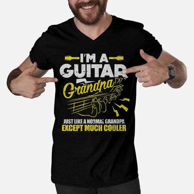 Mens Bass Guitar Guitarist Grandfather Funny I'm A Guitar Grandpa Men V-Neck Tshirt