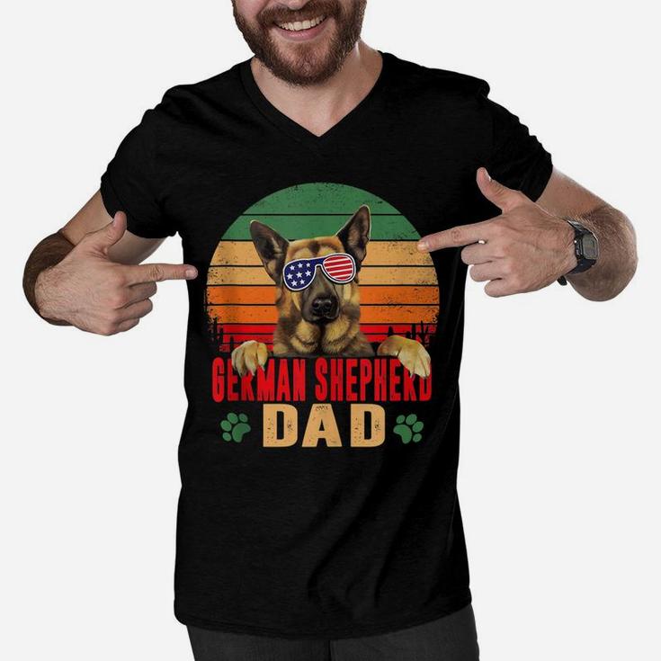 Mens Best German Shepherd Dad Father's Day Shirt Dog Lover Men V-Neck Tshirt