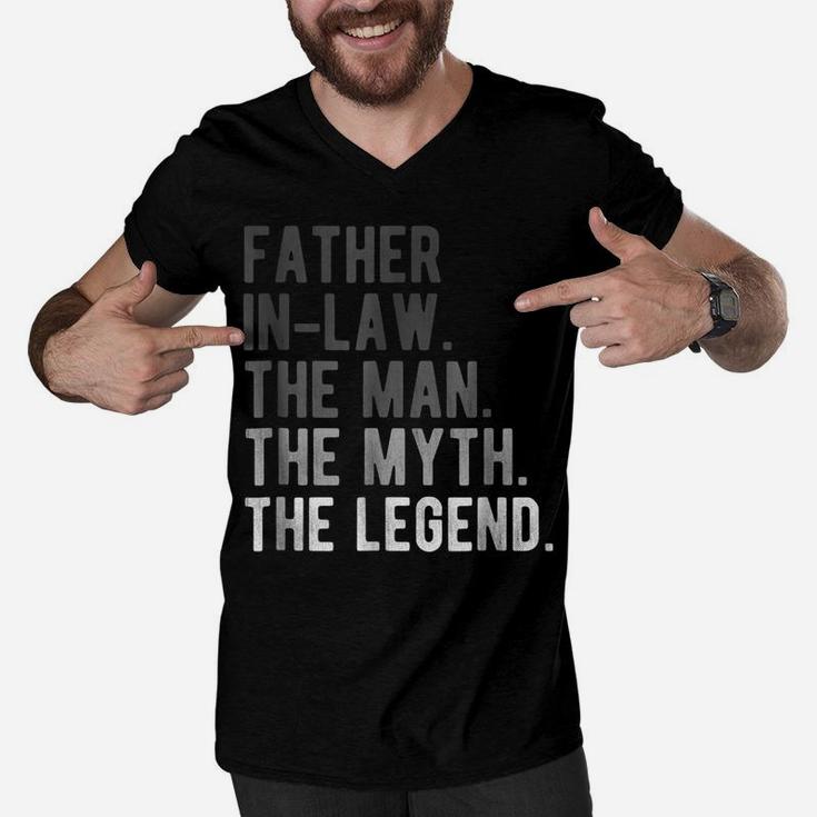Mens Father In Law The Myth The Man The Legend Shirt Funny Gift Men V-Neck Tshirt
