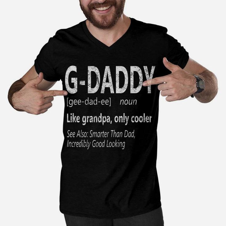 Mens G-Daddy Like Grandpa Only Cooler Tshirt Gramps Gift Men V-Neck Tshirt