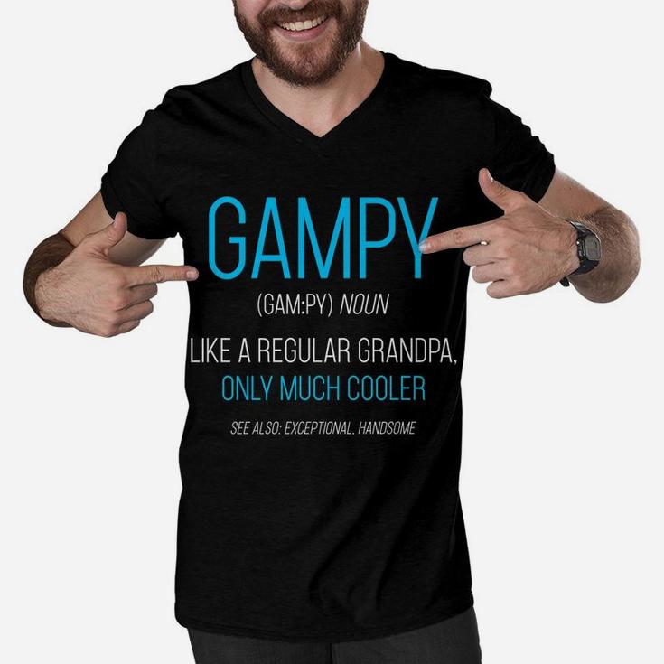 Mens Gampy Gift Like A Regular Grandpa Definition Cooler Men V-Neck Tshirt