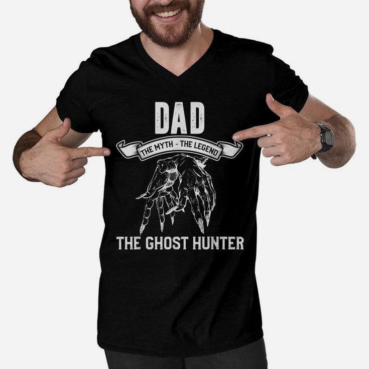 Mens Ghost Hunter Dad Shirt Funny Ghost Hunting Father Men V-Neck Tshirt