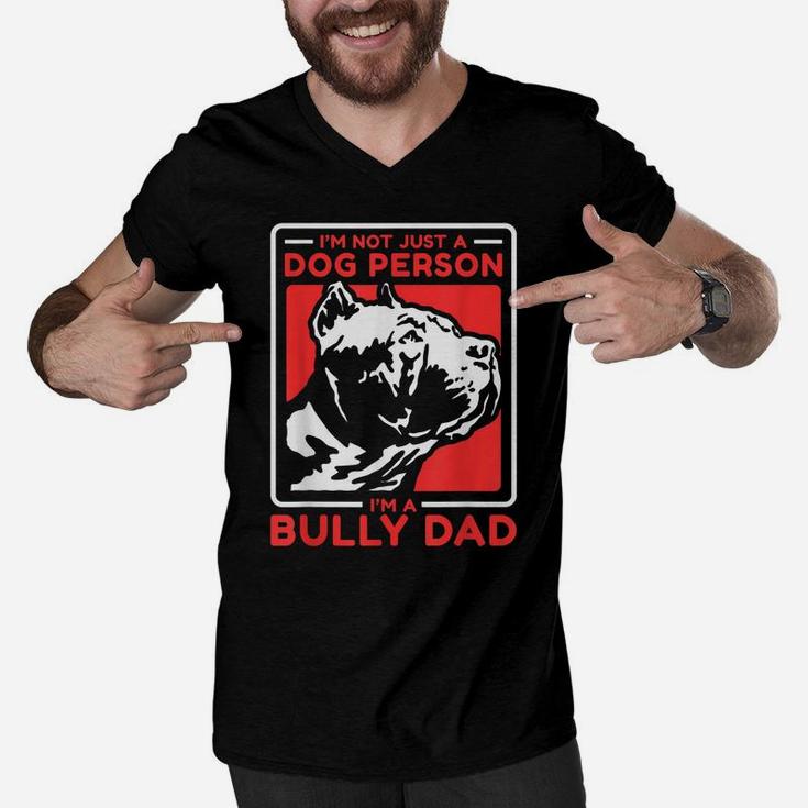 Mens I'm A Bully Dad | Dog Owner American Bully Men V-Neck Tshirt
