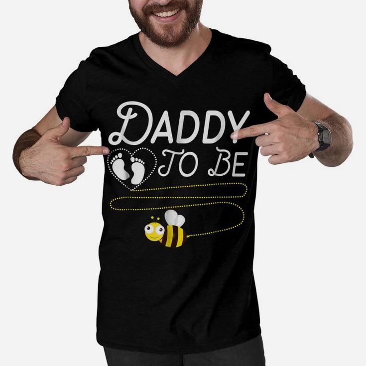 Mens New Dad Tshirt Daddy To Bee Funny Fathers Day Shirt Men V-Neck Tshirt