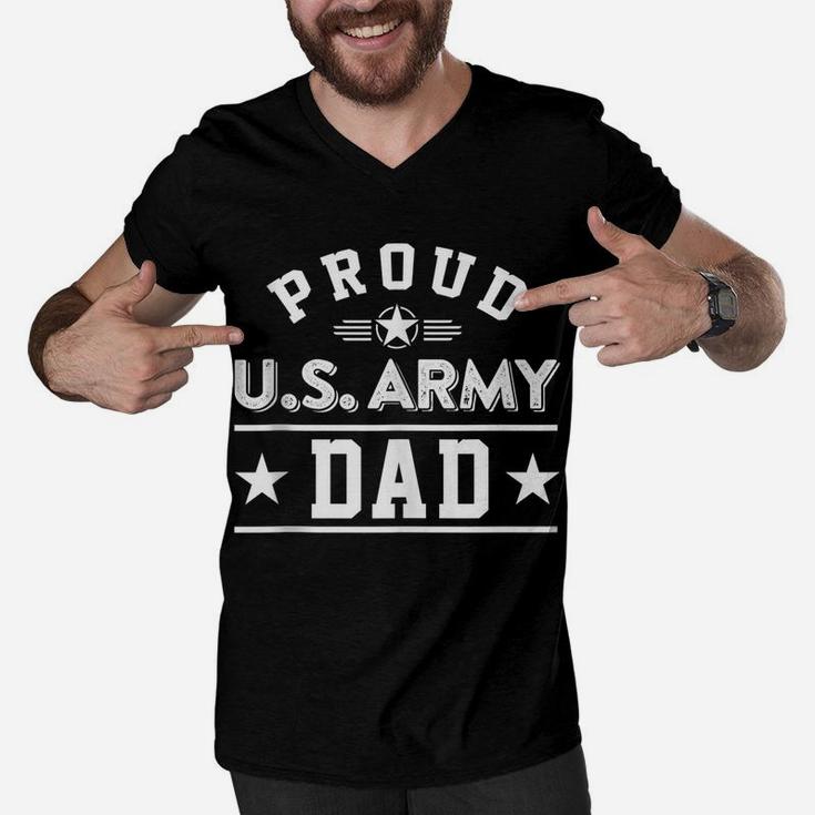 Mens Proud Us Army Dad Army Dad Gift Military Dad Soldier Father Men V-Neck Tshirt