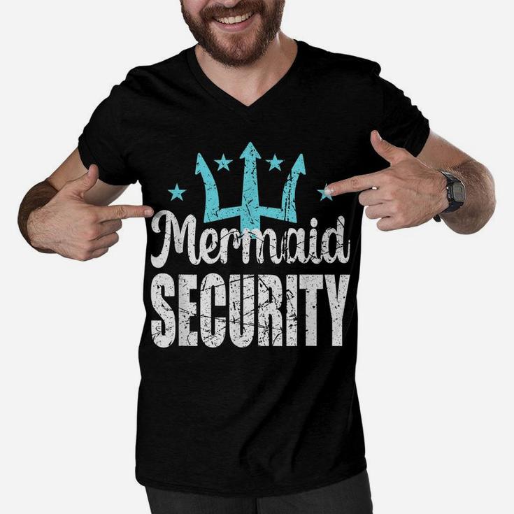 Mermaid Security Merdad Mermen Mermaid Birthday Theme Men V-Neck Tshirt