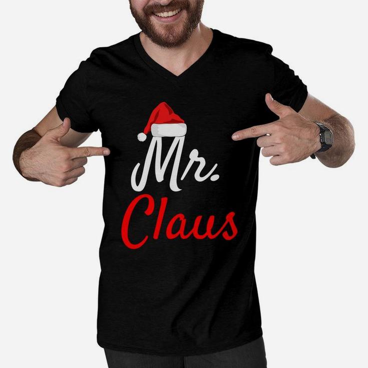Mr Claus Shirt - Christmas Gift For Husband Men Him Dad Men V-Neck Tshirt