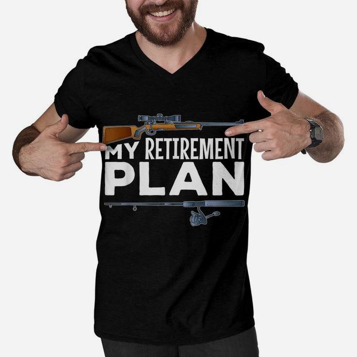 My Retirement Plan Hunting Fishing Hunter Grandad Grandpa Men V-Neck Tshirt
