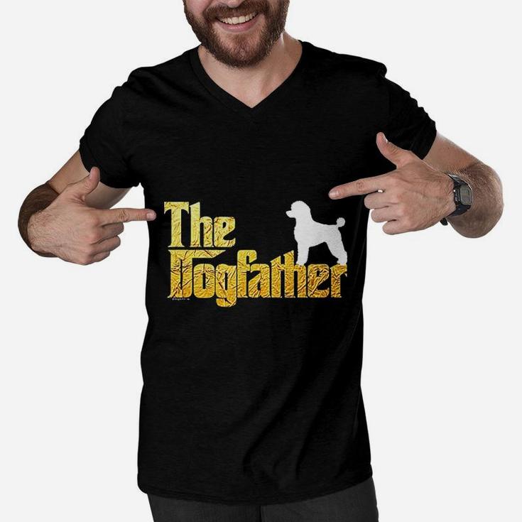Poodle The Dogfather Men V-Neck Tshirt