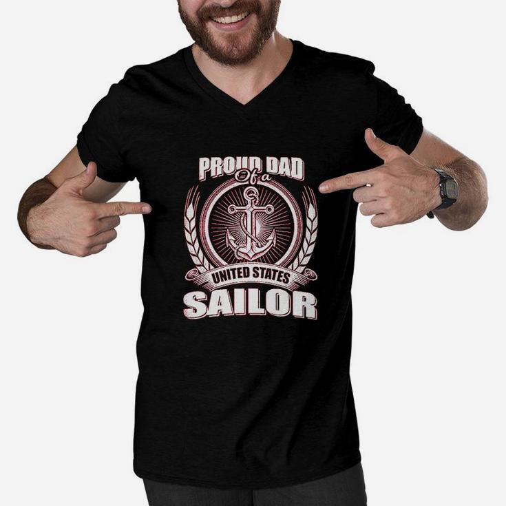 Proud Dad Of A United States Sailor Men V-Neck Tshirt