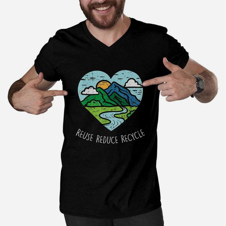 Reuse Reduce Recycle Earth Day Environmentalist Gift Men V-Neck Tshirt