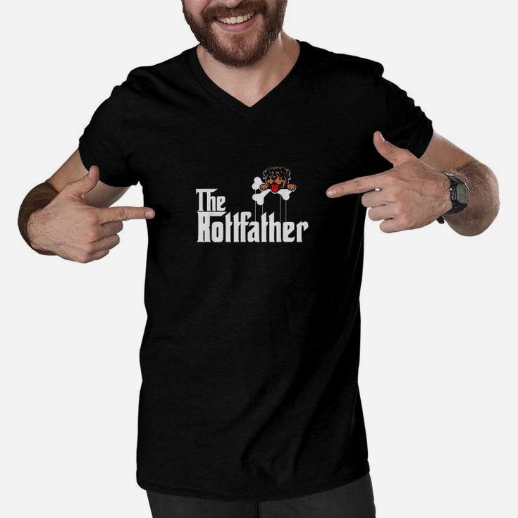 Rottfather How To Train Rottweilers Rottie Dad Men V-Neck Tshirt